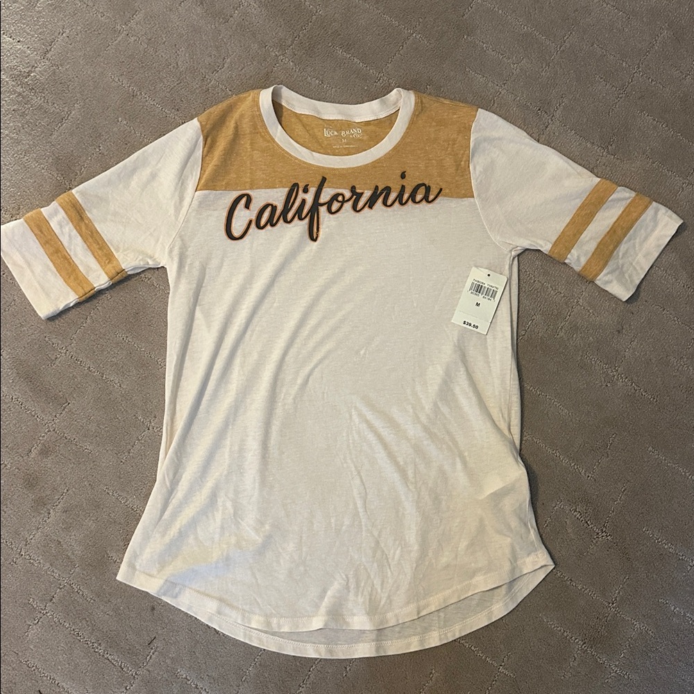 Lucky Brand California Graphic baseball tee size MediumNew With Tags